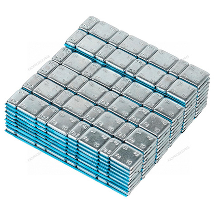 Грузики самоклеящиеся (4х5 г+4х10 г) Fe закругленные L=14 см, 50 лент NORDBERG W510FR3