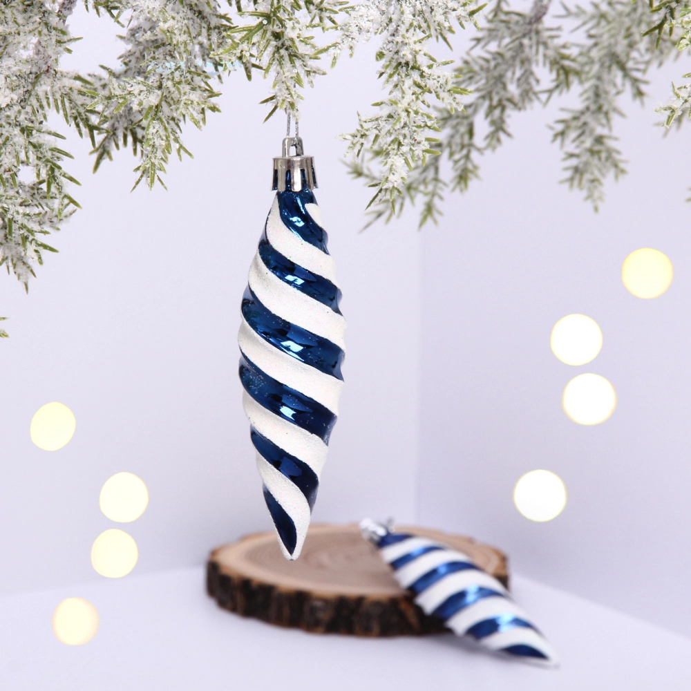 Ёлочные игрушки «Таинственное очарование» Сосульки 10 см (набор 2шт), сапфир