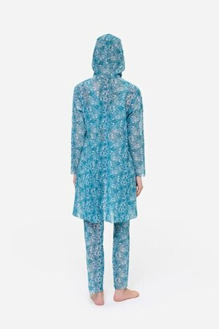 Буркини с капюшоном "Пейсли мятный"