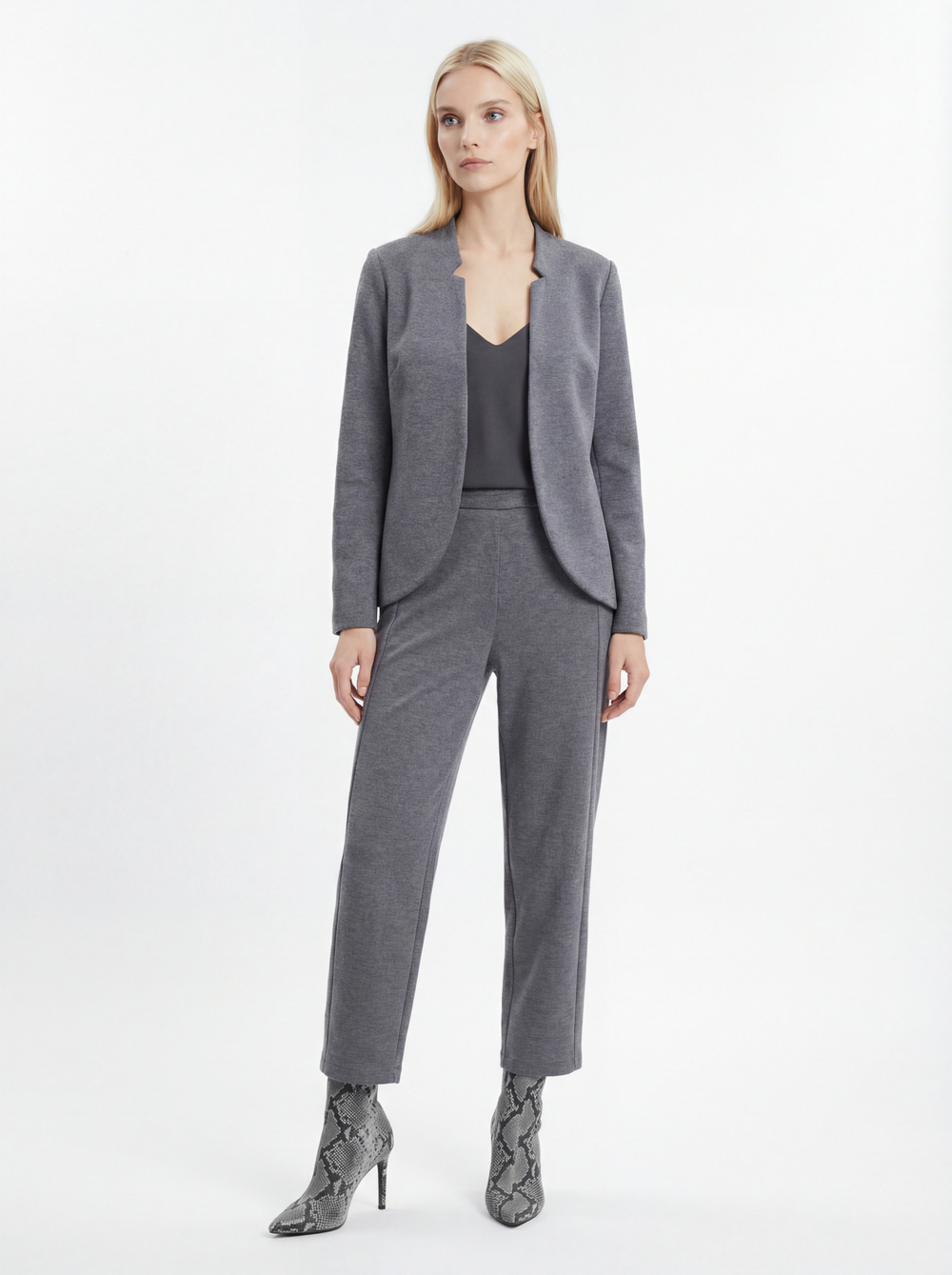 Костюм из шерстяного джерси Брук серый