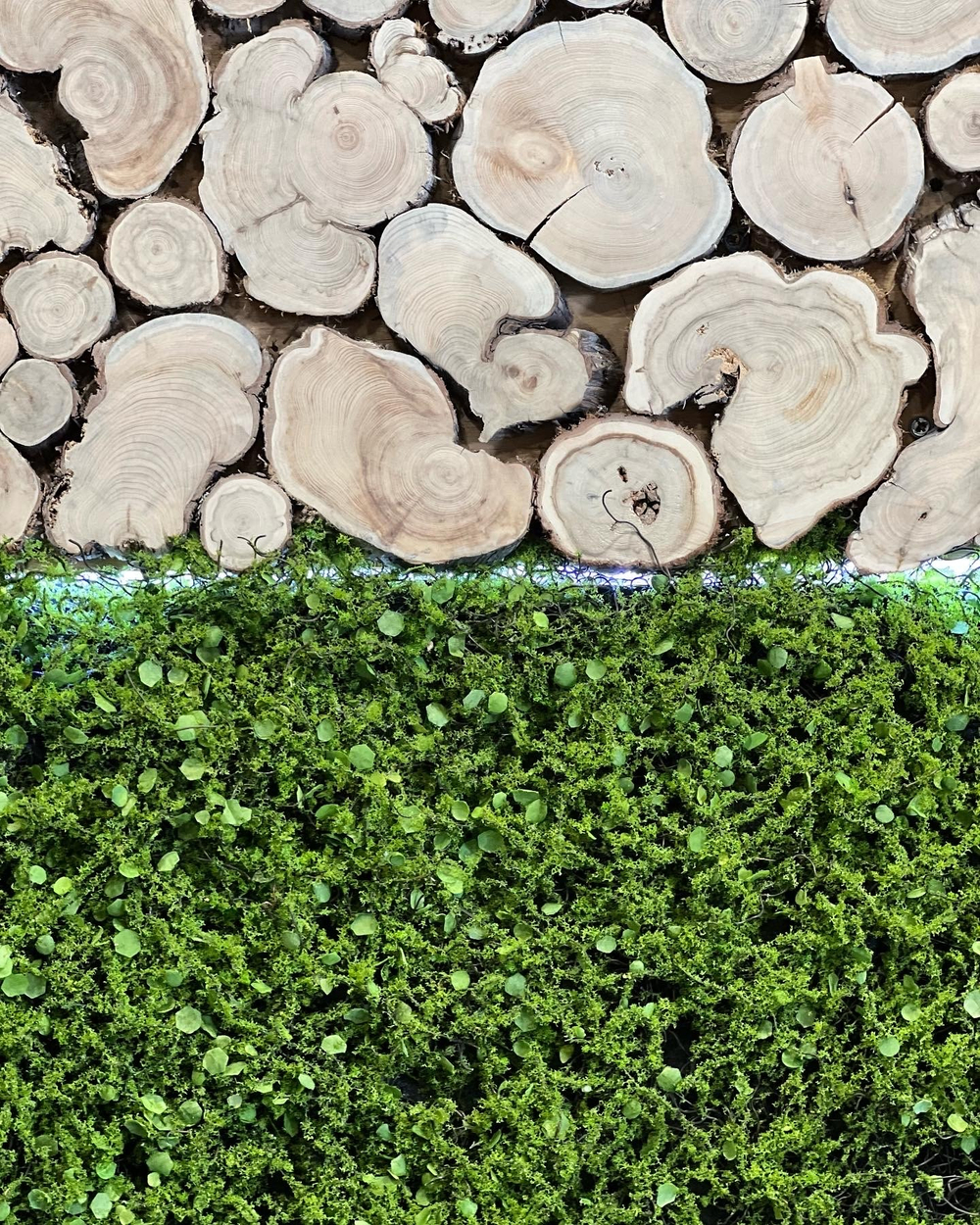 7.22. Вертикальное озеленение искусственным мхом.