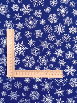 Ткань бязь плательная, рис. "Снежинки", ширина 150 см, арт. 611