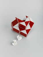 серьги сердце змейка рубика