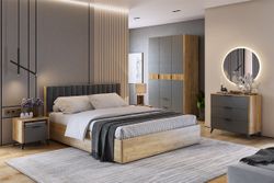 Шкаф трехдверный "Адам" (дуб крафт золотой/графит), 500*1264*2170 ЛДСП 16 мм, Мебельсон, г. Ижевск