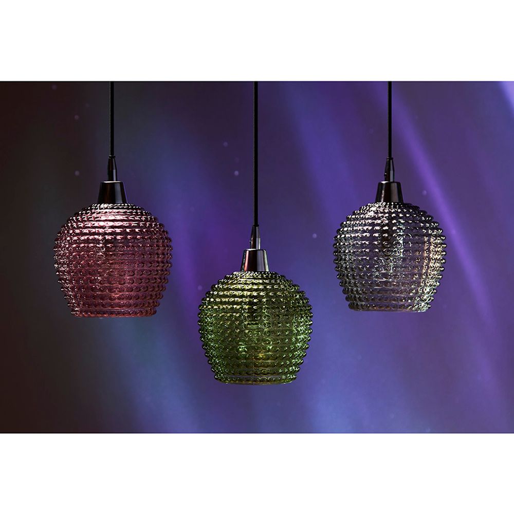 Светильник подвесной каскадный Aurora, 65х18 см, сливовый/зеленый/серый