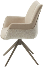 Стул М-City DISAUR Понтус (Pontus) поворотный на 360 градусов, Кремовый, ткань, Латте каркас
