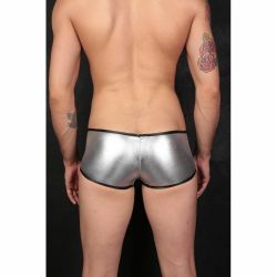 Мужские трусы хипсы серебристые с черной вставкой Cosmos Colors MR30_ BS