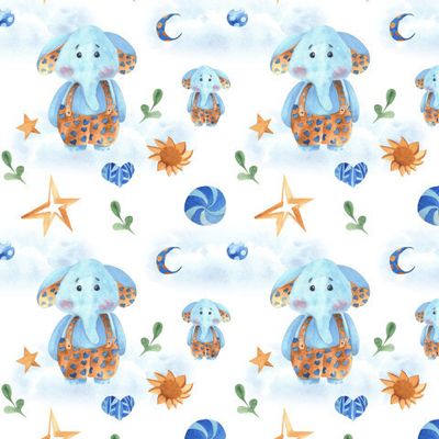 Милый слоненок паттерн для мальчика