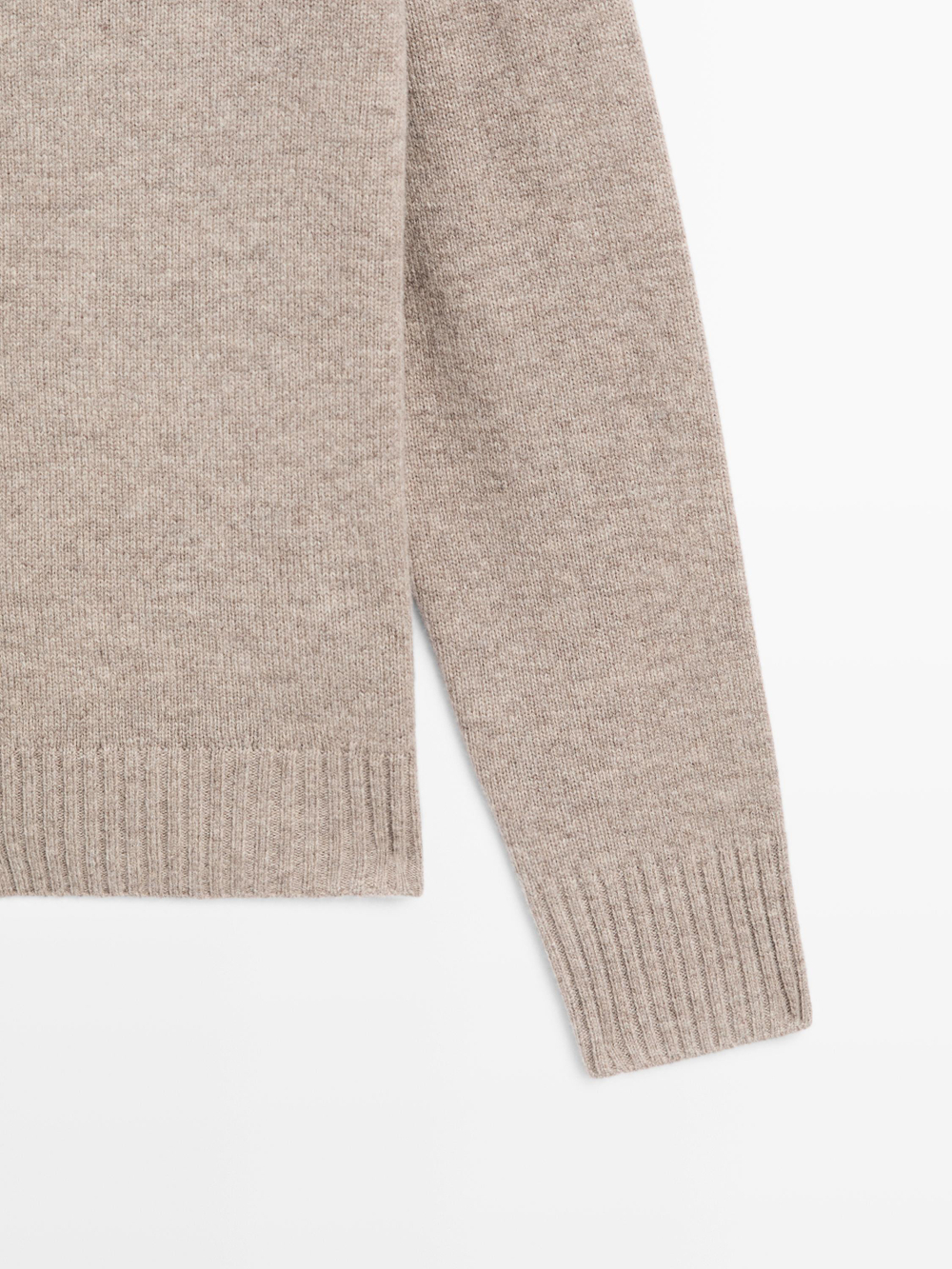 Massimo Dutti Вязаный кардиган с высоким воротником, норка