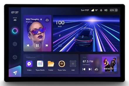 1DIN магнитола без рамки с монитором 13" QLED+2K - Teyes CC3-2K, Android 10, ТОП процессор, 4G SIM-слот, CarPlay