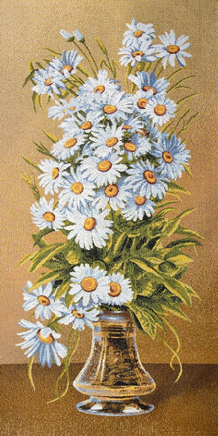 Гобеленовая картина "D. БУКЕТ БЕЛЫЕ РОМАШКИ" в багетной раме, Россия.
