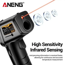 инфракрасный лазерный пирометр, ANENG TH201 Чёрный,