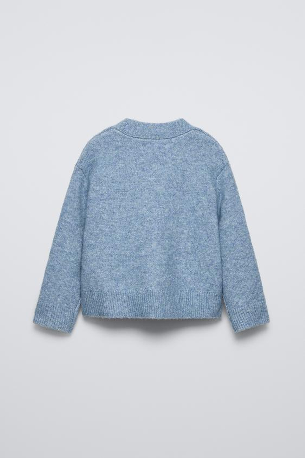 ZARA ОДНОТОННЫЙ КАРДИГАН, СИНИЙ С МЕЛАНЖЕВЫМ ЭФФЕКТОМ