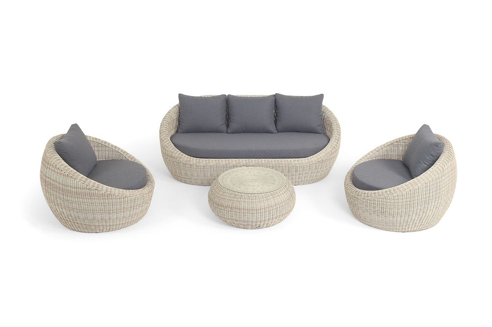 "Барселона" лаунж-зона из искусственного ротанга, цвет бежевый