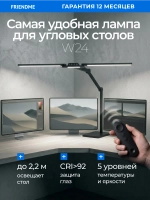 Светильник FRIENDME бестеневой настольный на струбцине светодиодный No. 14 черная с тройным источником света. Яркость - 1300 lum. 24W.