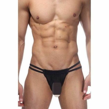 Трусы мужские танга черные полупрозрачные LaBlinque LB004