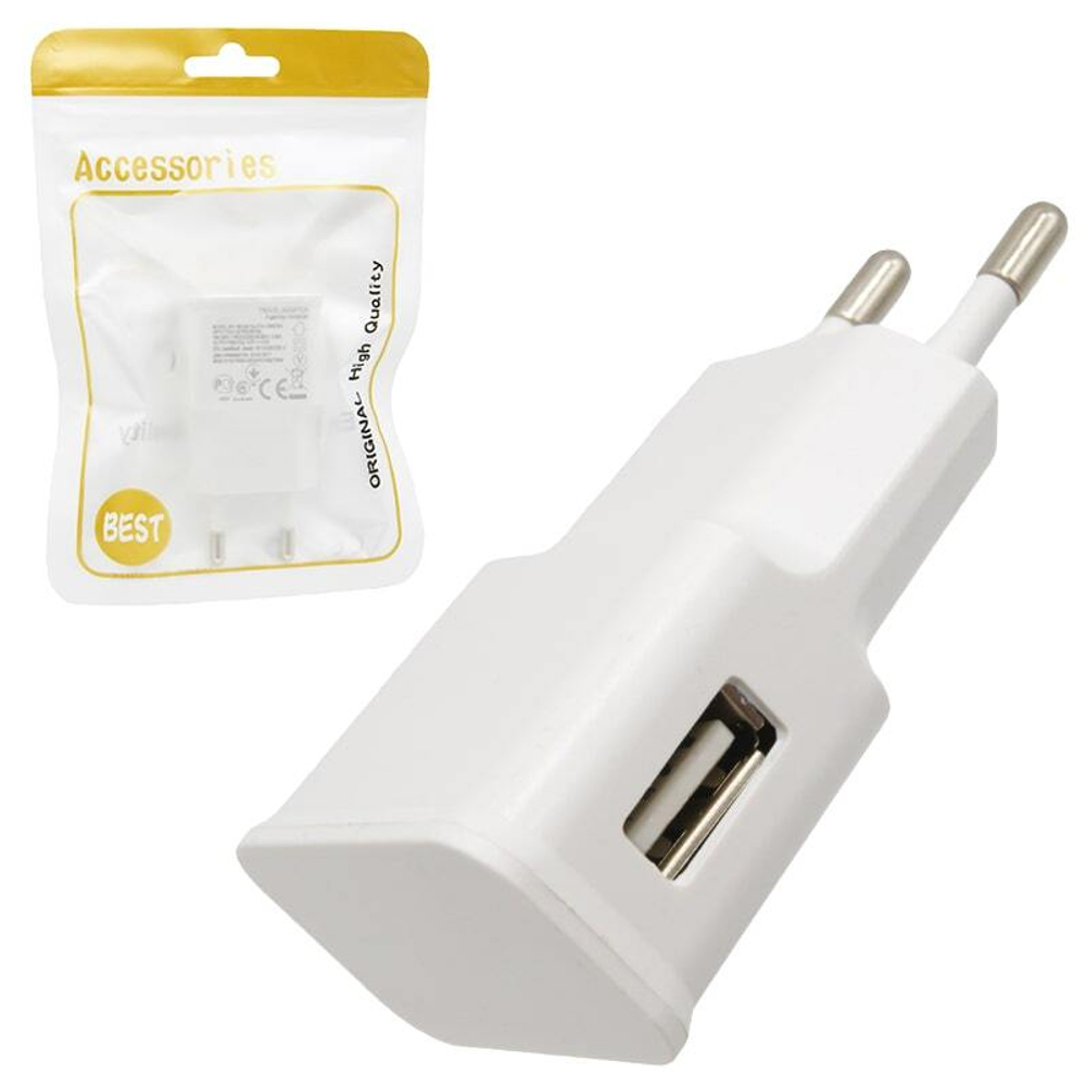 Сетевой адаптер питания Sams U90EWE 1USB 1A (белый) в пакете