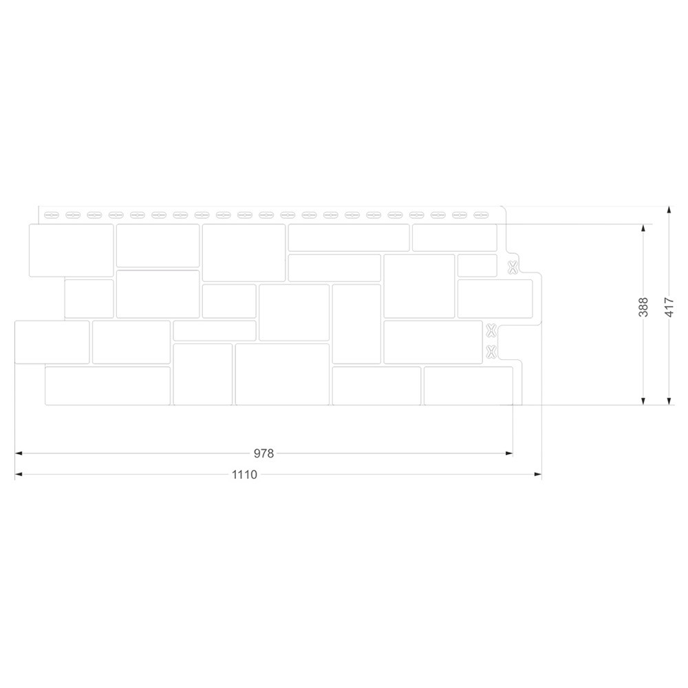 Панель фасадная Grand Line Classic Дикий камень графит 1110х417 мм