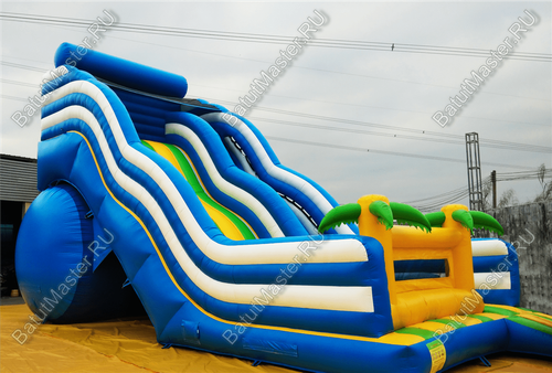 Большой надувной батут-горка "Волна - 2" 10*5*8 м