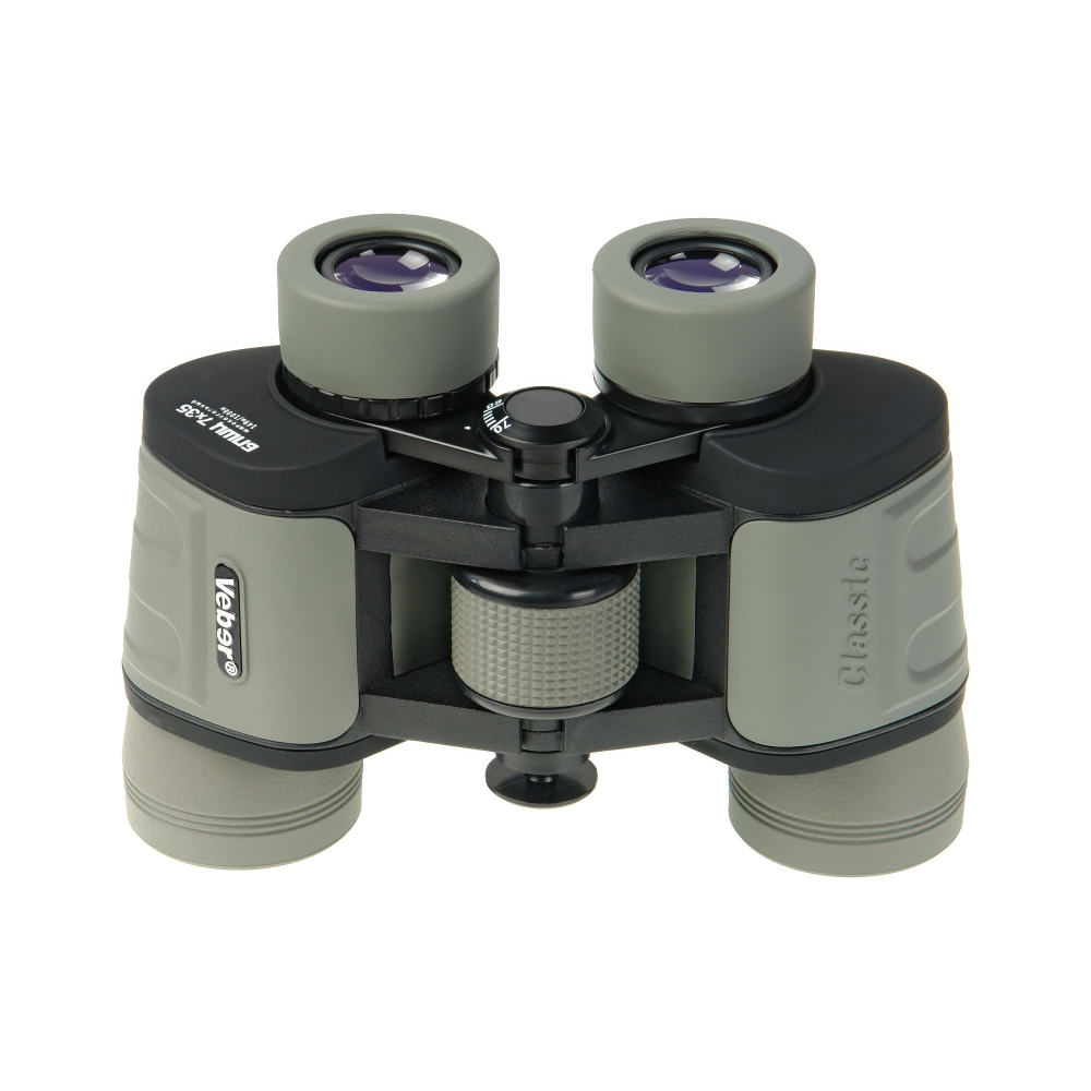 Бинокль Veber Classic БПШЦ 7x35 VRWA широкоугольный, серый - Porro призмы из стекла Bak-4