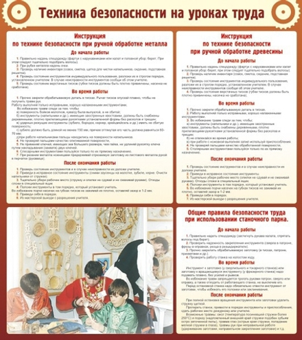 Стенд "Техника безопасности на уроках труда"
