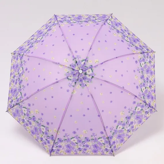 Зонт механический «Цветочная фантазия», 4 сложения, 8 спиц, R = 47 см, цвет МИКС