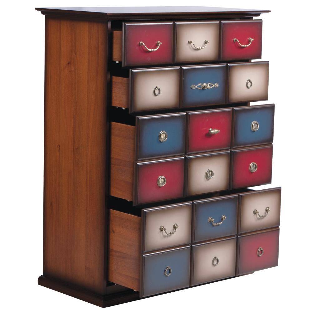 Комод "Пандора"- 4 с 4 ящиками Орех Mix