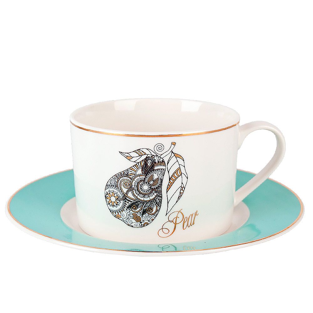 Набор чайный 4пр. " Apple&Pear" (2 персон) v=220мл (фарфор) (подарочная упаковка)