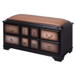 Банкетка Пандора 2 с обувницей Орех Оберджин Шоколад