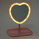 Зеркало настольное с подсветкой на подставке «Mary Touch - Heart», цвет розовый, USB, 20*29см