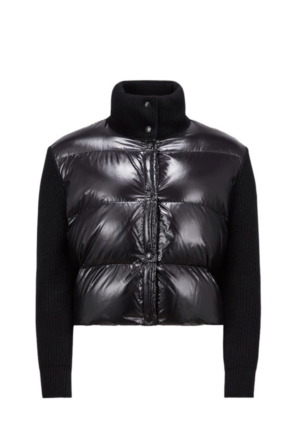 Утеплённый шерстяной жакет с пухом и лаковым нейлоном от Moncler