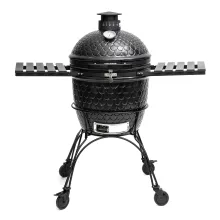 Керамический угольный гриль DinoEgg Classic Black, 46 см, с ножками и столиками
