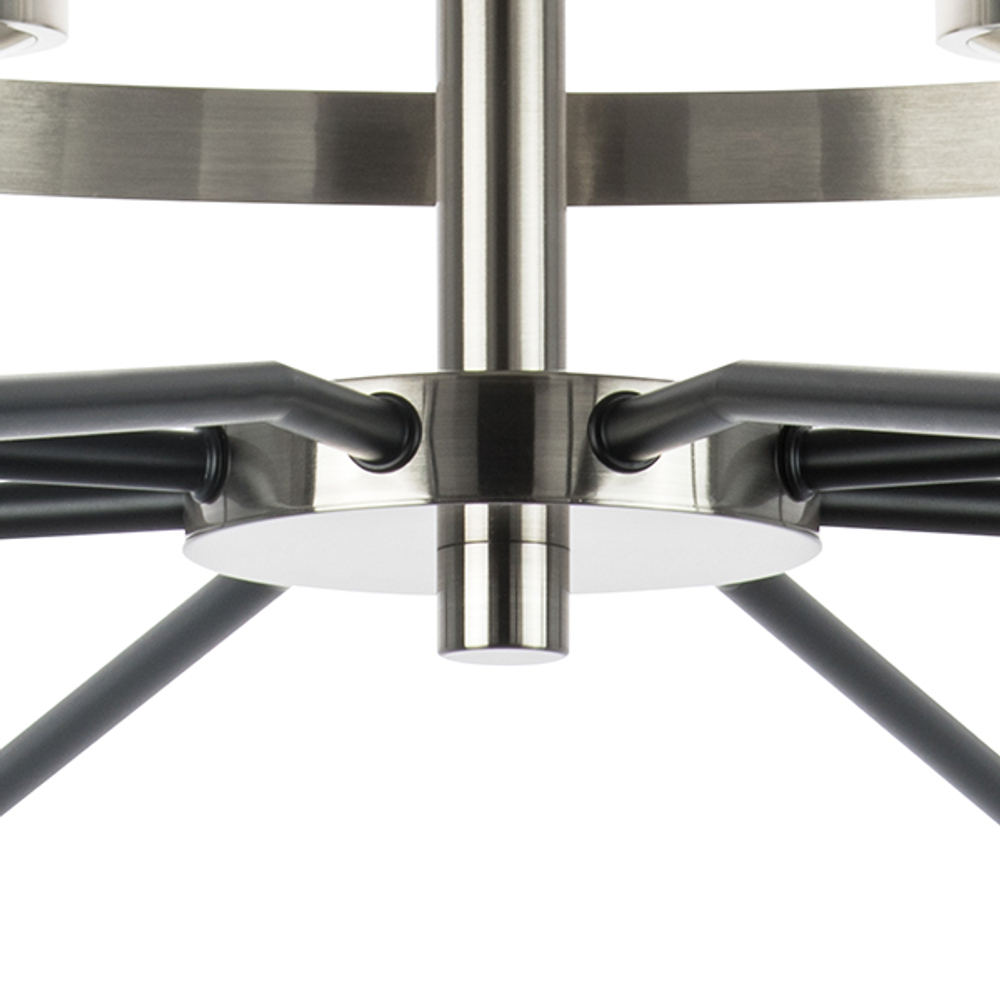 723085 Люстра FLUME 8х40W E14 ЧЕРНЫЙ МАТОВЫЙ/НИКЕЛЬ