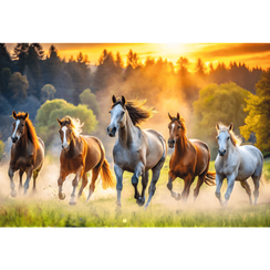 Pazl \ Puzzle \ Пазлы Puzzles - "1500" - Wild horses