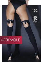 Чулки с бантиками и стразами сзади Sense, (2/3) SM 42-46 (Цвет: черный)