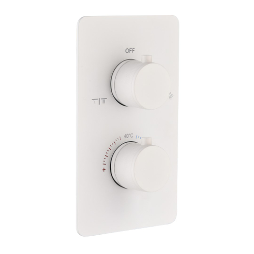 Смеситель встроенный с термостатом 2-х проходной MATT WHITE