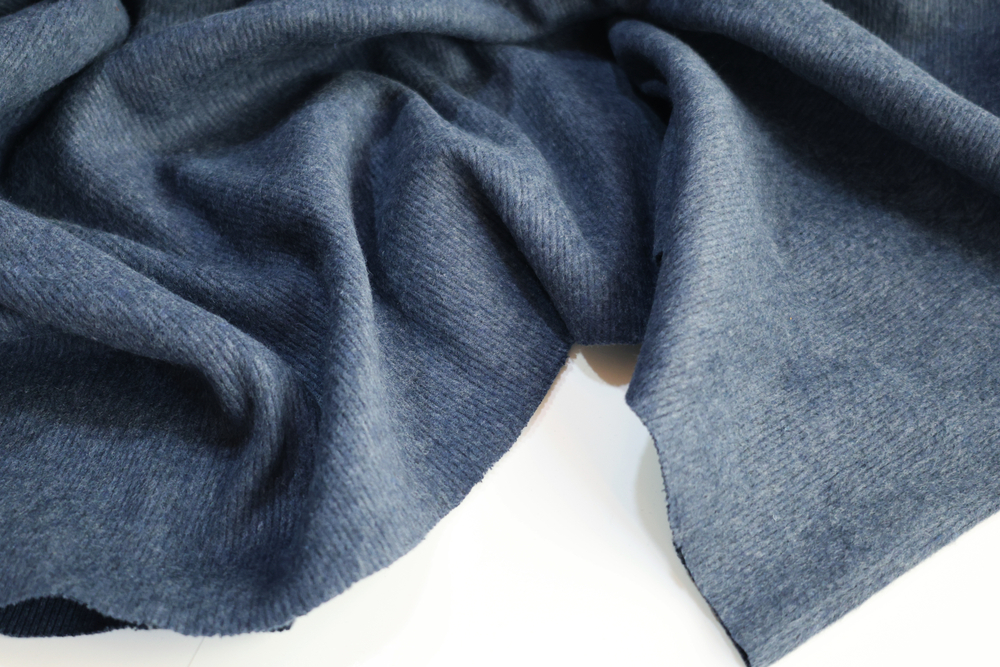 СИНИЙ МЕЛАНЖ - Кашкорсе с начесом ОЕ (КРВ614 Маша)