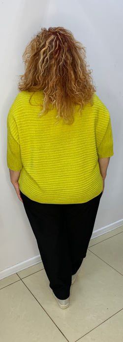 Нарядный блузон "лапша" с люрексом и вырезом "лодочка"