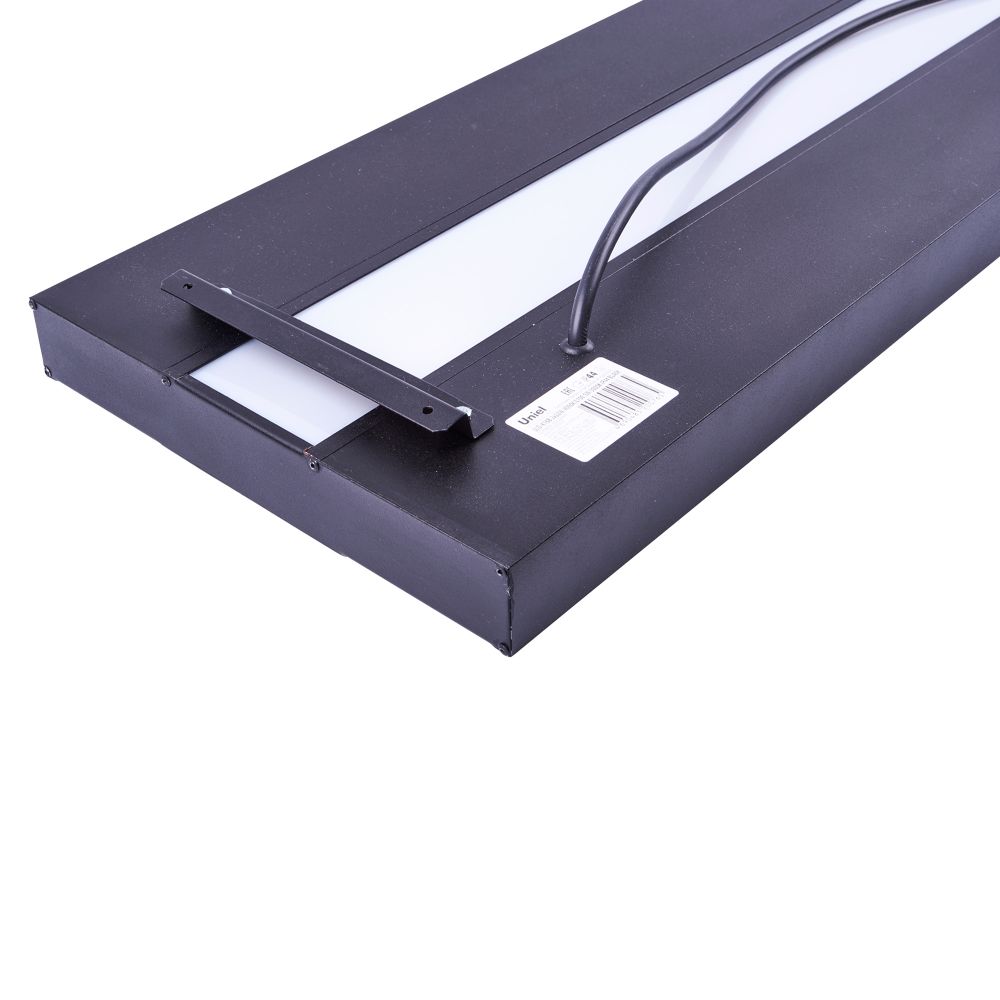 ULO-K16B 2x22W-4000K-L100 5W-3000K IP44 BLACK Светильник линейный светодиодный подвесной с фоновой подсветкой. Белый свет 4000К. Алюминий. Цвет черный. TM Uniel
