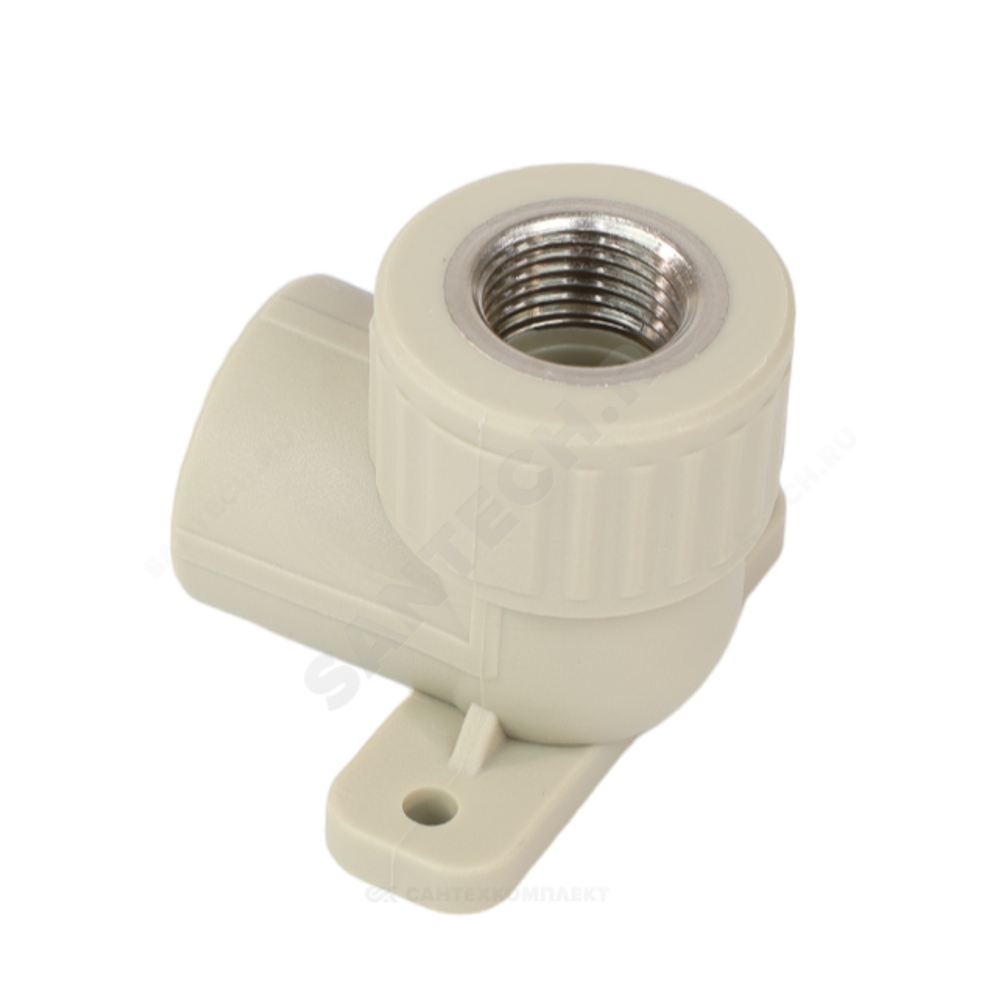 Угольник PP-R комбинированный серый Дн 25х1/2" ВР с креплением VALFEX 10120025Г