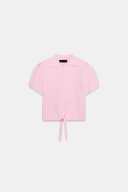 ZARA КАРДИГАН С ЗАВЯЗКОЙ, РОЗОВЫЙ