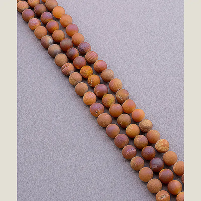 Нитка Агат 39 см. 10 мм. (Без замка) - Коричневая