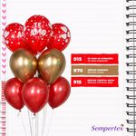 Шар (12''/30 см) Reflex, Зеркальный блеск, Красный (915), хром, 10 шт.