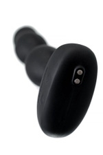 Черный анальный стимулятор с вибрацией и вращением Ridge - 17,2 см. (Цвет: черный)