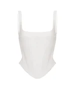 Белый корсет майка