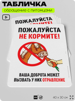 Табличка "Пожалуйста, не кормите лошадь" на дверь и забор, для конюшни, фермы, деревни, 40х30 см, Silver Plane x Айдентика Технолоджи