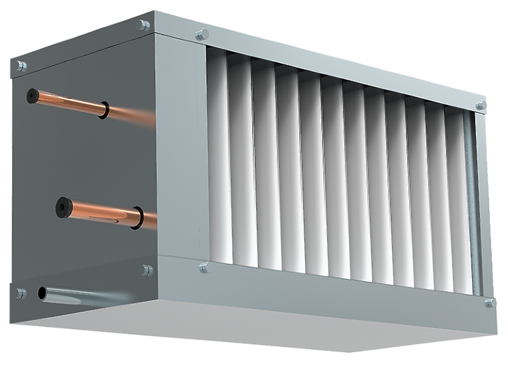 Охладитель фреоновый Shuft для прямоугольных каналов WHR-R 400*200-3