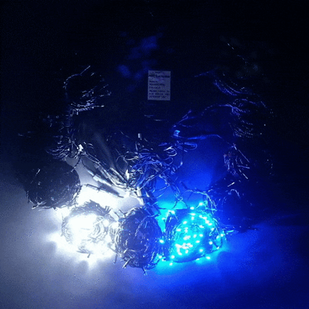 Комплект светодиодного освещения для ели высотой до 10 м., цвет LED ламп: белый,синий,красный, 10 режимный контроллер, силиконовый провод, BEAUTY LED, (KFCT1000-10F11-1WBR)