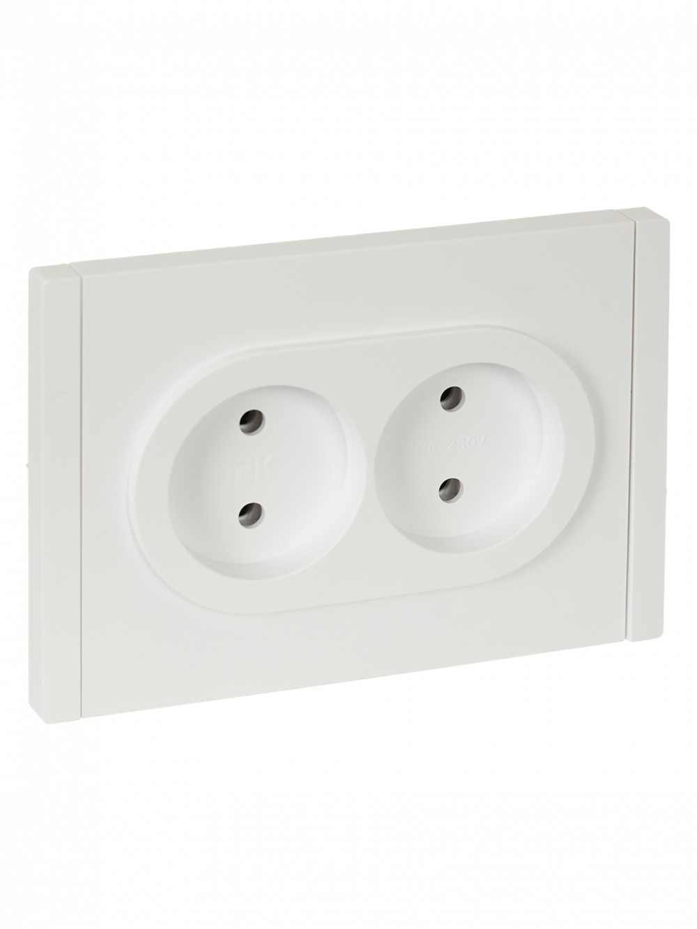 FORTE&PIANO Розетка 2-местная без заземления с защитными шторками безвинтовое крепление 10А FP225 белый IEK