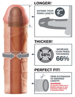 Телесная насадка Mega 2 Extension - 20 см. (Цвет: телесный)